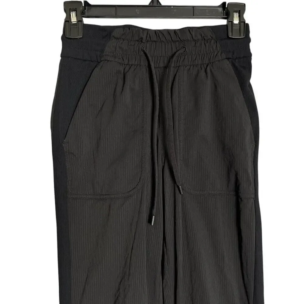 Lululemon High Rise Travel Joggers Size 2 Black Swift Woven Pull On Pants